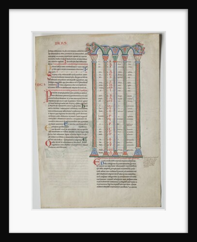 Single Leaf from a Decretum by Gratian: Quadruple Arcade with Concordance…, c. 1160-1165 by Unknown