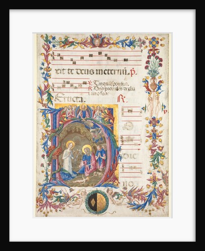 Single Leaf from an Antiphonary: Initial H[odie nobis] with The Nativity, 1471 by Benvenuto di Giovanni