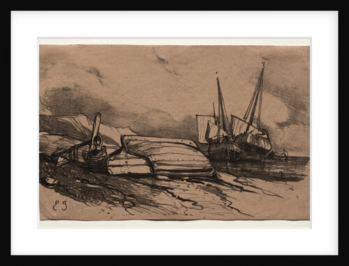 Six Marines: Couverture, Une Grève, 1833 by Eugène Isabey