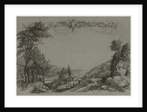 Six Views of Heidelberg Castle: Cover, Hunting Scene, 1820 by Ernst Fries