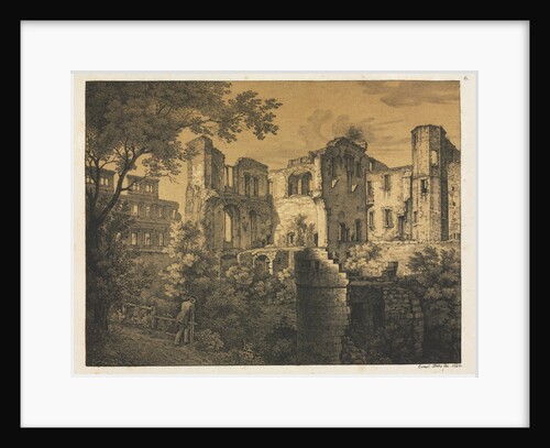 Six Views of Heidelberg Castle: Western Part, 1820 by Ernst Fries