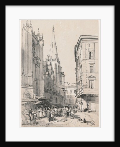 Sketches at Home and Abroad: Lyons Church of St. Hezier, October 1832, 1832 by James Duffield Harding