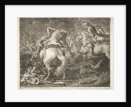 Skirmish between Prussian and Hungarian Hussars by Georg Philipp I Rugendas