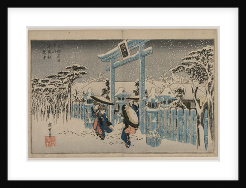 Snow at the Gion Shrine, mid 1830s by Ando Hiroshige