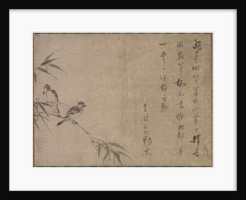 Sparrows and Bamboo, mid- to late 1500s by Shiken Seid?