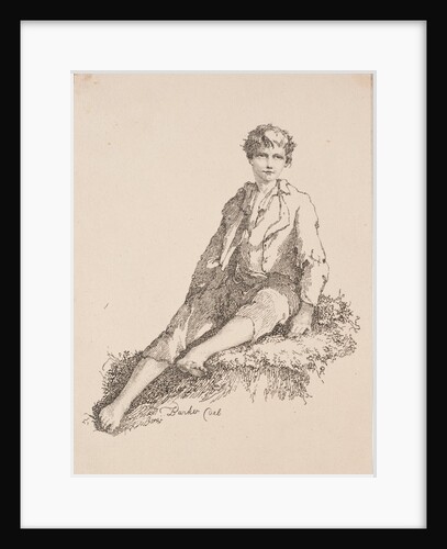 Specimens of Polyautography: Boy Seated on a Grassy Bank, 1803 by Thomas Barker