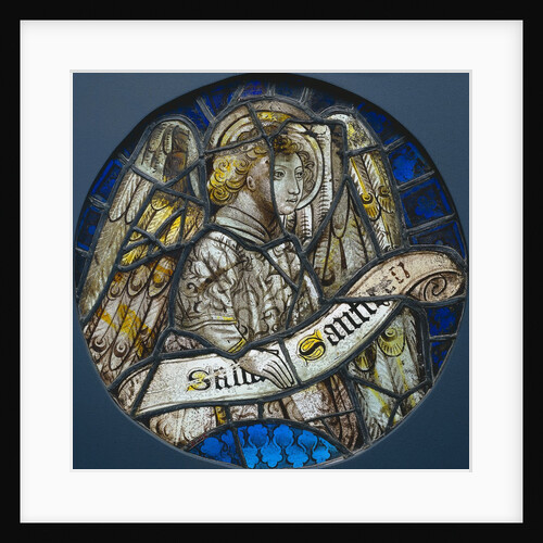Stained Glass Roundel with an Angel Holding a Scroll, c. 1425-1450 by Unknown