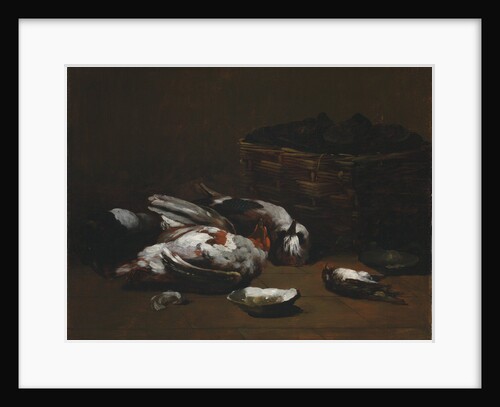 Still Life with Dead Birds and a Basket of Oysters, c. 1860 - 1880 by Germain Ribot