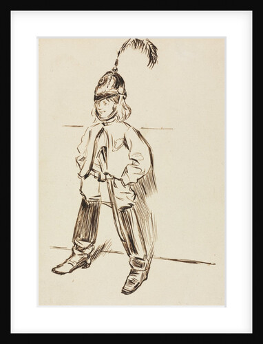 Study of a Child in Helmet and Boots by Charles Samuel Keene