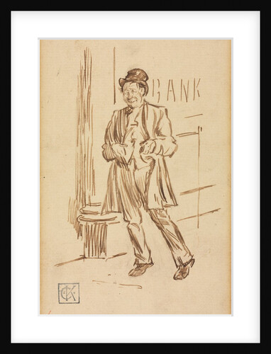 Study of a Drunken Man Passing a Bank by Charles Samuel Keene