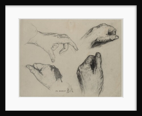 Study of Hands, 1800s by Théodule Ribot