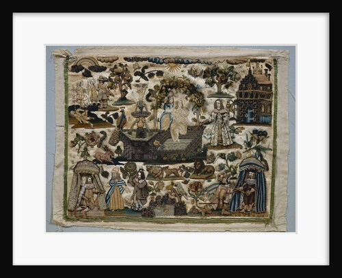 Stumpwork Panel: Story of David and Bathsheba, 1658 by Unknown