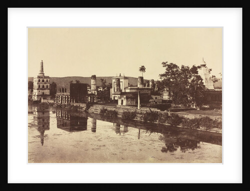 Tank and Temples at Bunshunkuree, c. 1857 by Col. Thomas Biggs; J. Murray