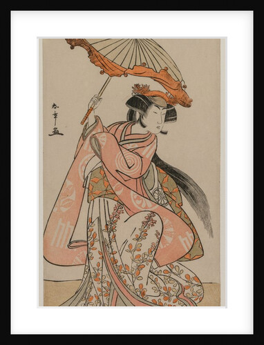 The Actor Segawa Kikunojo II Dancing with a Parasol, late 1770s by Katsukawa Shunsho