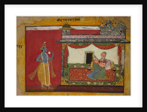 The Approach of Krishna. Page from a Rasamanjari, c. 1660-1670 by Unknown