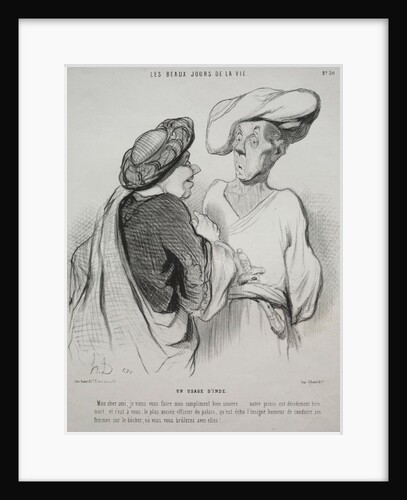 The Beautiful Days of Life, plate 30: An Indian Custom, 1844 by Honoré Daumier; Aubert