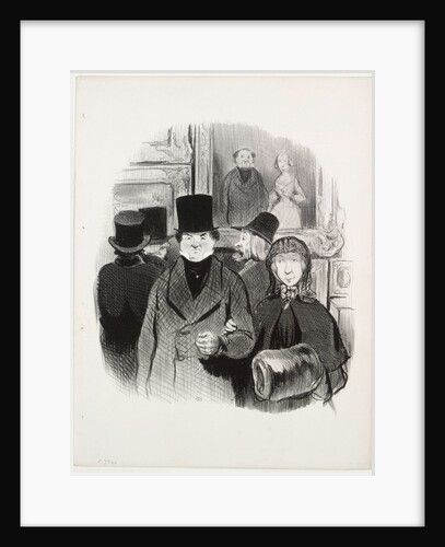 The Beautiful Days of Life, plate 59: When one's portrait is at the Salon, 1845 by Honoré Daumier