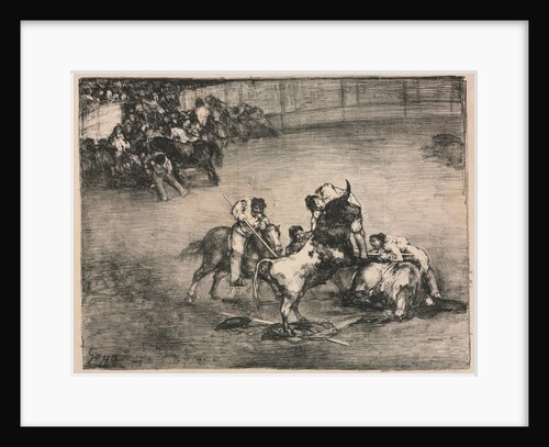 The Bulls of Bordeaux: Picador Caught by a Bull, 1825 by Francisco de Goya