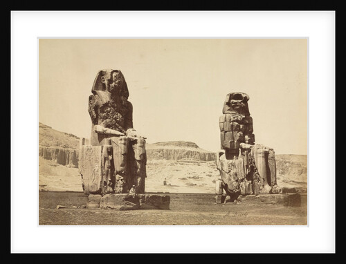 The Colossi of Memnon, Thebes, c. 1860s by Antonio Beato