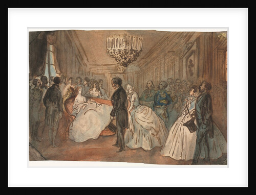 The Empress Eugenie Receiving the Diplomatic Corps after the Birth of the Imperial Prince, 1800s by Constantin Guys