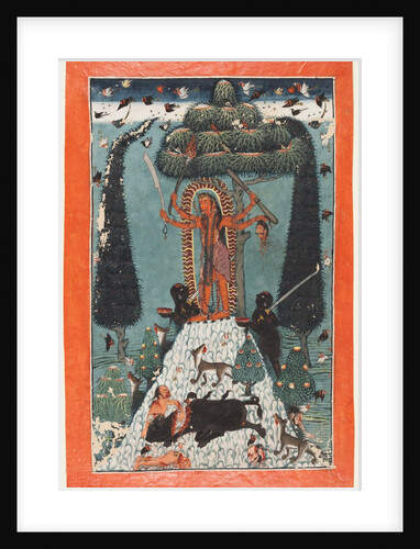The Goddess Kali Standing upon a Mountaintop, c. 1730 by Master of the court of Mandi (attributed to)