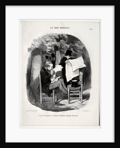 The Good Bourgeois, plate 14: What the bourgeois consider a distraction, 1846 by Honoré Daumier