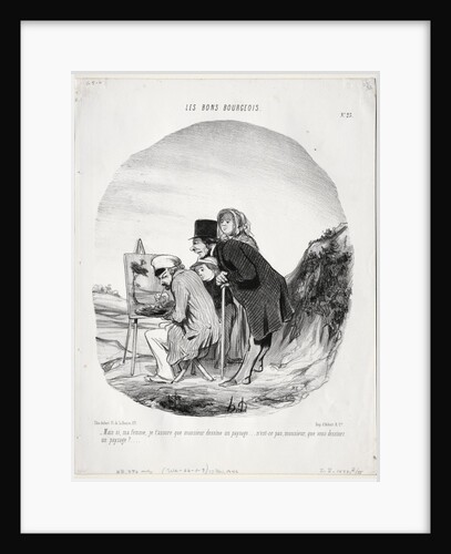 The Good Bourgeois, Plate 23: 'But yes, my dear, I assure you that this gentleman is drawing…, 184 by Honoré Daumier
