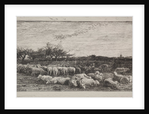 The Large Sheepfold, original impression 1862, printed in 1921 by Charles François Daubigny