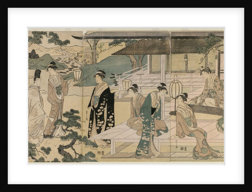 The Matsukaze Chapter of the Tale of Genji (from the series The Tale of Genji?, c. 1791 by Ch?bunsai Eishi