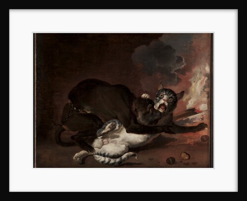 The Monkey and the Cat, probably 1670s by Abraham Hondius