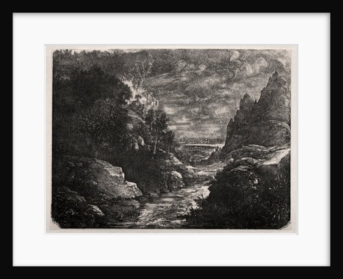 The Mountain Stream, 1871 by Rodolphe Bresdin