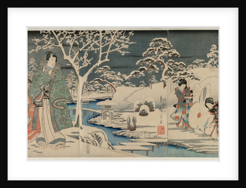 The Snowy Garden, 1854 by Utagawa Hiroshige; Utagawa Kunisada
