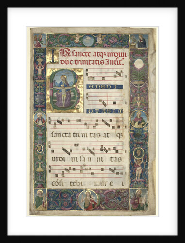 The Trinity: Leaf from a Gradual with Initial B, c. 1496-1502 by Perugino (circle of)