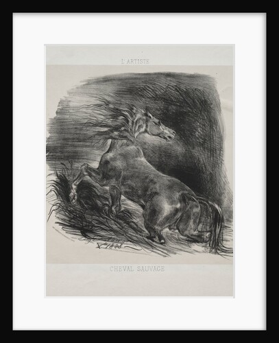 The Wild Horse, or Frightened Horse Leaving the Water, 1828 by Eugène Delacroix; L'Artiste