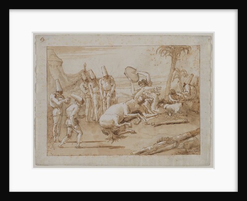 The Woman with a Tambourine, 1790s by Giovanni Domenico Tiepolo