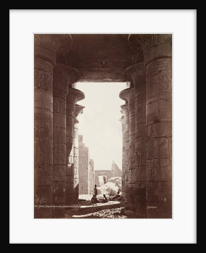 Thebes, Temple of the Ramesseum, Interior of the Hypostyle Hall, 1870s by Henri Béchard