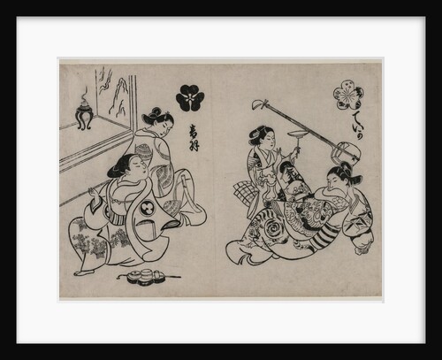 Three Courtesans with a Client by Okumura Masanobu