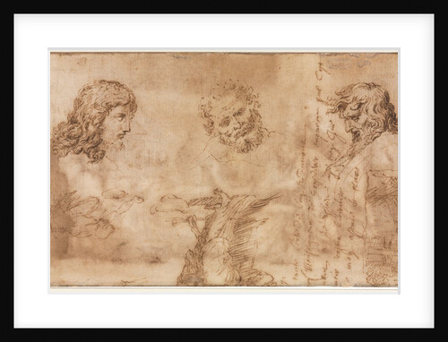 Three Heads and Other Sketches, 1643-1644 by Nicolas Poussin