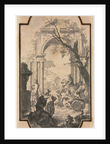 Triumphal Arch and Figures, first half 1700s by Andrea Locatelli