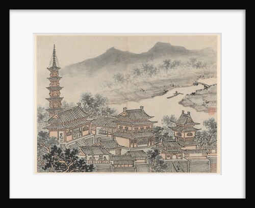 Twelve Views of Tiger Hill, Suzhou: The Thousand Buddha Hall and the Pagoda?, after 1490 by Shen Zhou