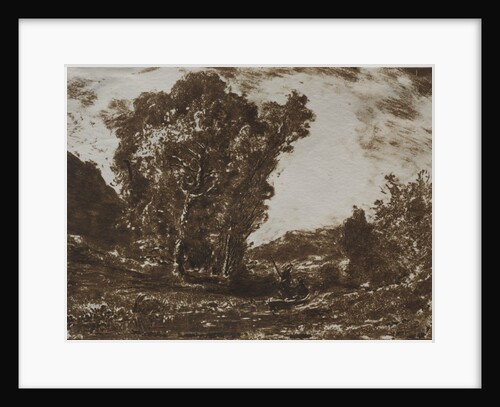 Two Boatmen in a Marsh near a Cluster of Trees, c. 1857 by Henri-Joseph-Constant Dutilleux