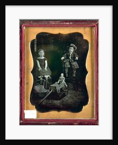 Two Children with Toys, c. 1855 by Unidentified Photographer