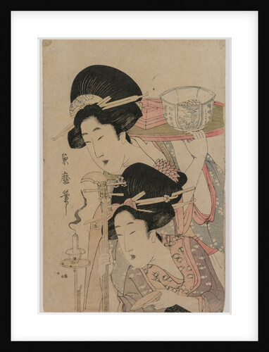 Two Geishas beside a Candle, mid 1800s by Kitagawa Kikumaro