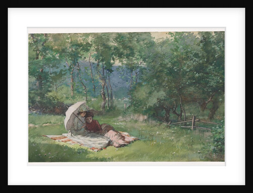 Two Women Reading in a Field, 1888 by Arthur B. Davies
