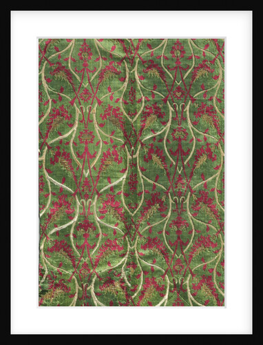 Two-colour Velvet with Gold in a Double Curved Lattice Pattern, 1450-1500 by Unknown