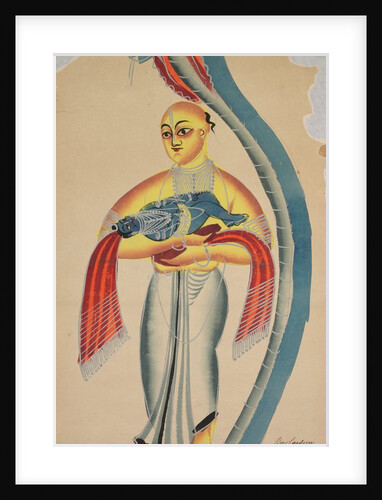 Vasudeva Fleeing with the Infant Krishna Encounters a Cobra, 1800s by Unknown