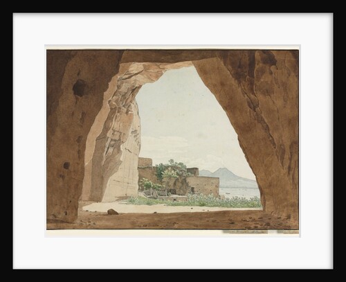 Vesuvius and the Bay of Naples from a Cave, 1820 by Adolf von Heydeck