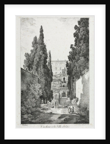 View at Villa dEste, Tivoli, 1817 by Claude Thiénon
