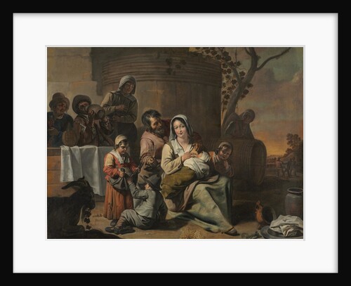 Vintage Scene and Peasant Children Dancing, 1650s by Le Nain (circle of)