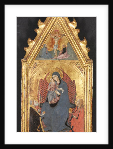 Virgin and Child Adored by Saints Mary Magdalene and Nicolas of Bari; Christ Crucified…, 1400s by Sano di Pietro